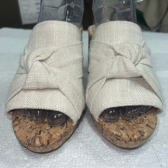 LifeStride Women's LAGUNA Platform Linen Slides Sandals Size 8 CREAM DAISY - Picture 3 of 11